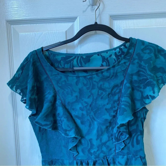 ANTHROPOLOGIE Moulinette Soeurs Ruffle Knit Mini Dress Size 6 - Picture 3 of 7